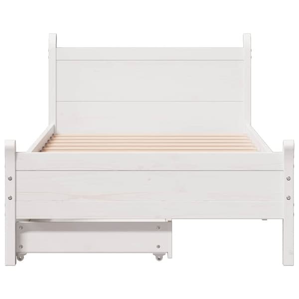 vidaXL Sengeramme uten madrass hvit 90x190 cm heltre furu