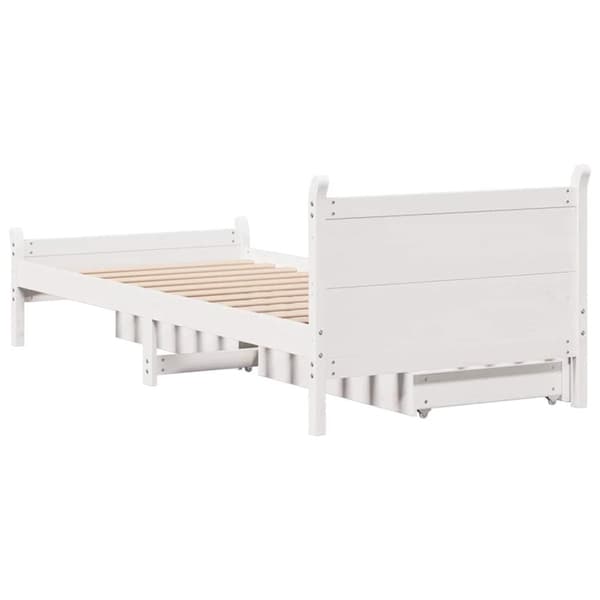 vidaXL Sengeramme uten madrass hvit 90x190 cm heltre furu