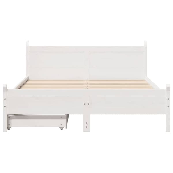 vidaXL Sengeramme uten madrass hvit 120x200 cm heltre furu