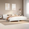 Miniatyrbilde 2 av 10: vidaXL Sengeramme med madrass hvit 200x200 cm heltre furu