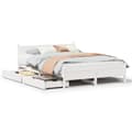Miniatyrbilde 3 av 11: vidaXL Sengeramme uten madrass hvit 150x200 cm heltre furu