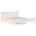 Miniatyrbilde 4 av 11: vidaXL Sengeramme uten madrass hvit 150x200 cm heltre furu