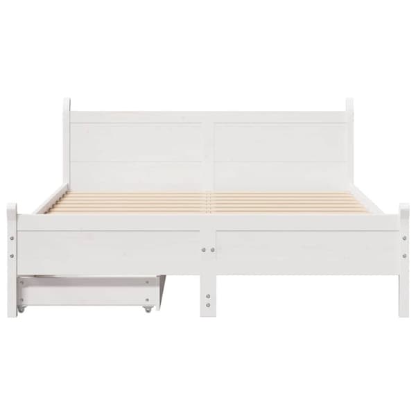 vidaXL Sengeramme uten madrass hvit 150x200 cm heltre furu