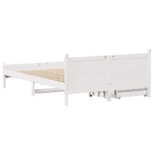 vidaXL Sengeramme uten madrass hvit 150x200 cm heltre furu