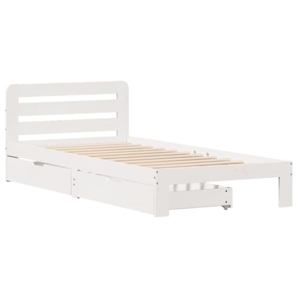 vidaXL Sengeramme uten madrass hvit 90x200 cm heltre furu