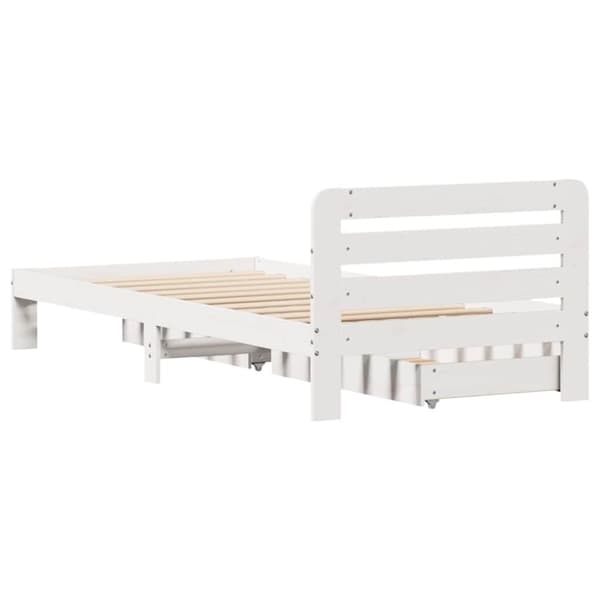 vidaXL Sengeramme uten madrass hvit 90x200 cm heltre furu