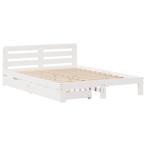 vidaXL sengeramme uden madras 140x200 cm massivt fyrretræ hvid