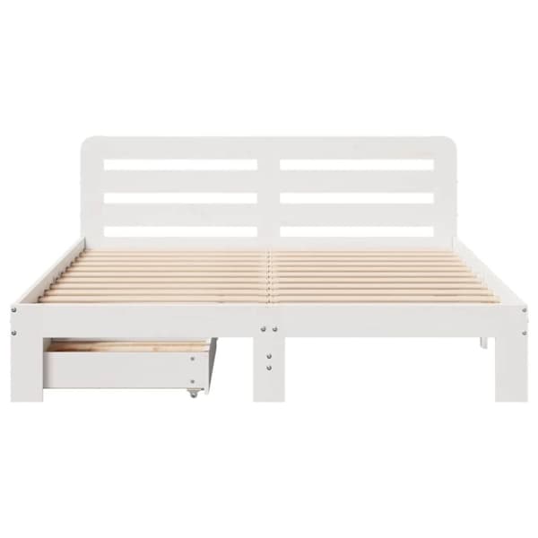 vidaXL sengeramme uden madras 140x200 cm massivt fyrretræ hvid