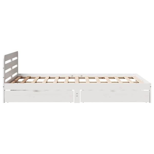 vidaXL sengeramme uden madras 140x200 cm massivt fyrretræ hvid