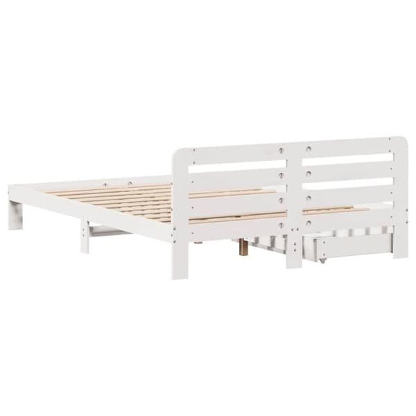 vidaXL sengeramme uden madras 140x200 cm massivt fyrretræ hvid