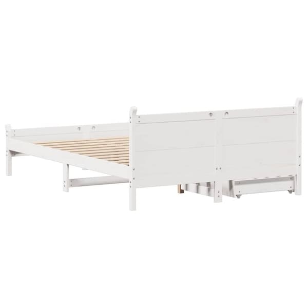 vidaXL sengeramme uden madras 140x200 cm massivt fyrretræ hvid
