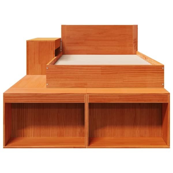 vidaXL Sengeramme uten madrass voksbrun 75x190 cm heltre furu