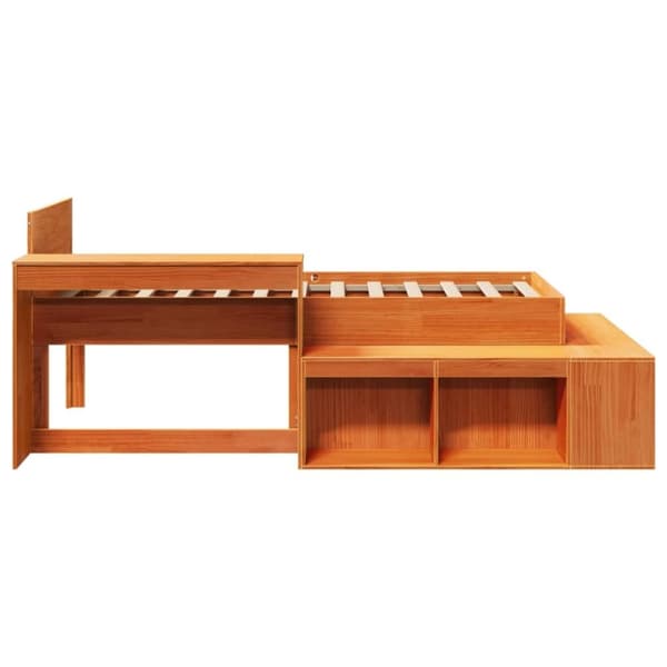 vidaXL Sengeramme uten madrass voksbrun 75x190 cm heltre furu