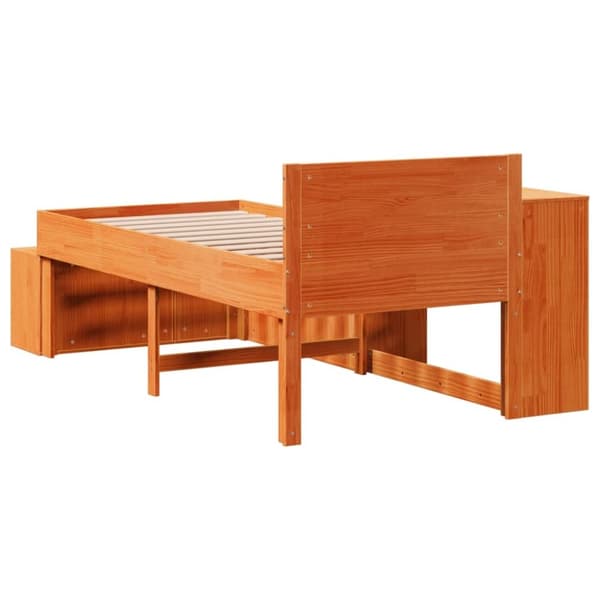 vidaXL Sengeramme uten madrass voksbrun 75x190 cm heltre furu