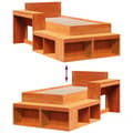 Miniatyrbilde 10 av 11: vidaXL Sengeramme uten madrass voksbrun 75x190 cm heltre furu