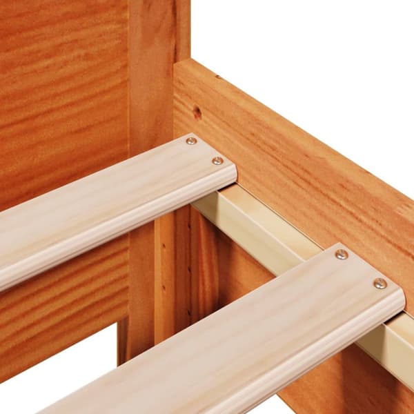 vidaXL Sengeramme uten madrass voksbrun 75x190 cm heltre furu