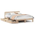Miniatyrbilde 3 av 11: vidaXL Sengeramme uten madrass 160x200 cm heltre furu