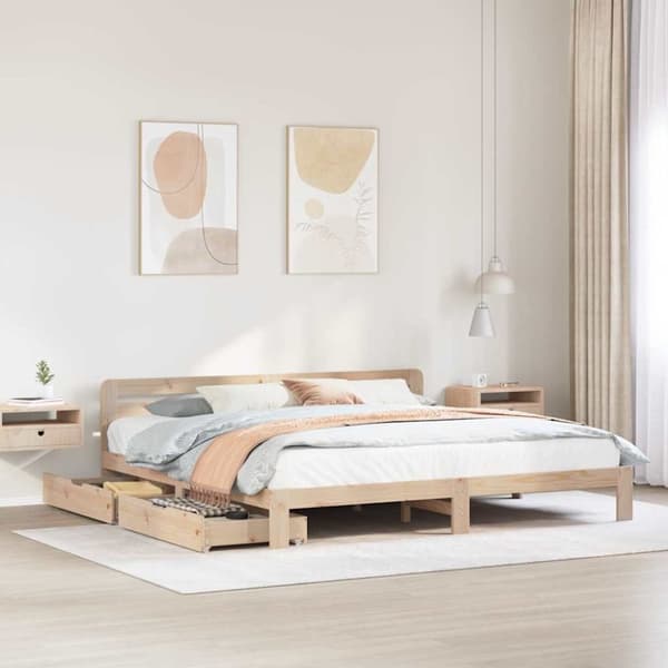 vidaXL sengeramme uden madras 180x200 cm massivt fyrretræ
