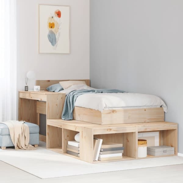 vidaXL sengeramme uden madras 90x200 cm massivt fyrretræ