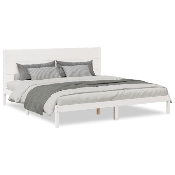 vidaXL Ekstra lang sengeramme uten madrass hvit 200x220 cm heltre
