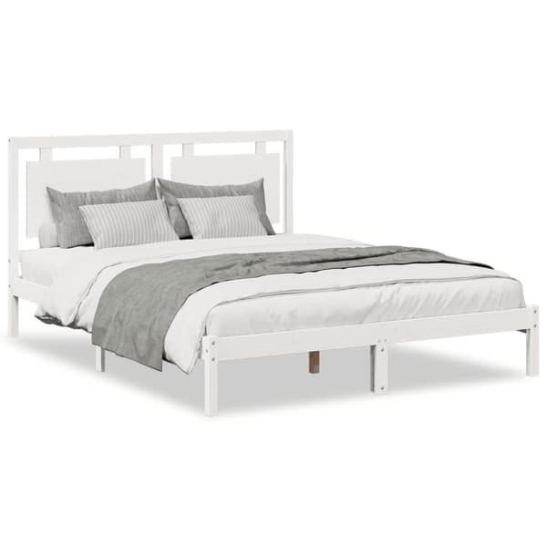 vidaXL Ekstra lang sengeramme uten madrass hvit 160x210 cm heltre