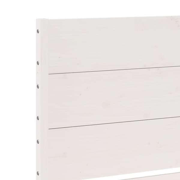 vidaXL Sängynrunko erikoispitkä ei patjaa valk. 140x220 cm massiivipuu