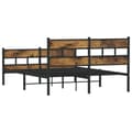 Miniatyrbilde 7 av 10: vidaXL Sengeramme i metall uten madrass røkt eik 150x200 cm
