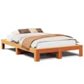 Miniatyrbilde 3 av 9: vidaXL Sengeramme uten madrass voksbrun 120x200 cm heltre furu