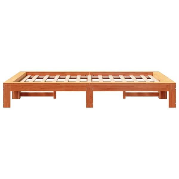 vidaXL Sengeramme uten madrass voksbrun 120x200 cm heltre furu