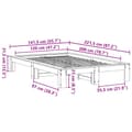 Miniatyrbilde 9 av 9: vidaXL Sengeramme uten madrass voksbrun 120x200 cm heltre furu