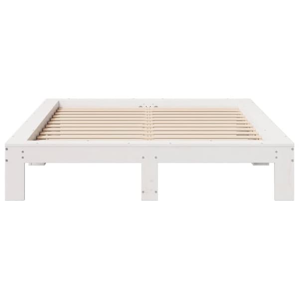 vidaXL Sengeramme uten madrass hvit 135x190 cm heltre furu