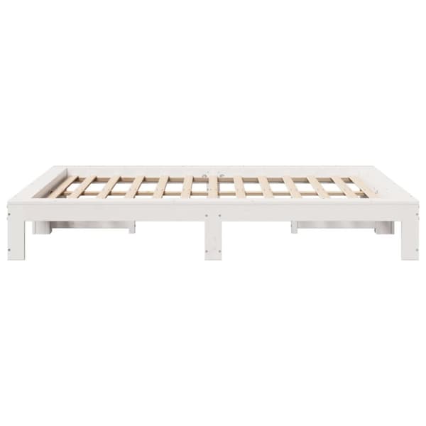vidaXL Sengeramme uten madrass hvit 135x190 cm heltre furu