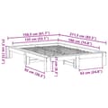 Miniatyrbilde 9 av 9: vidaXL Sengeramme uten madrass hvit 135x190 cm heltre furu