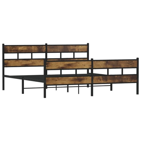 vidaXL sengeramme uden madras 193x203 cm metal røget egetræsfarve