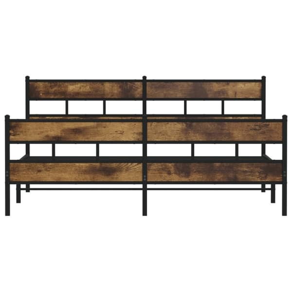 vidaXL sengeramme uden madras 193x203 cm metal røget egetræsfarve