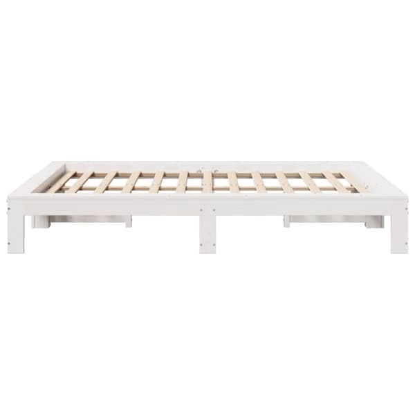 vidaXL sengeramme uden madras 140x190 cm massivt fyrretræ hvid