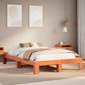 Miniatyrbilde 2 av 9: vidaXL Sengeramme uten madrass brun 135x190 cm heltre furu
