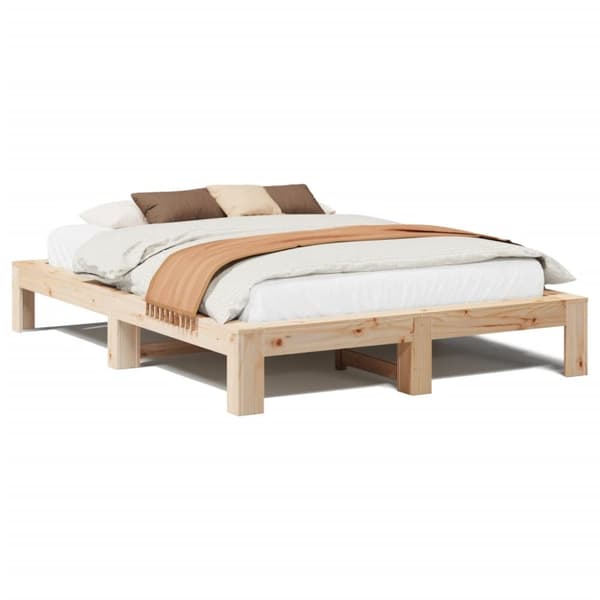 vidaXL Sengeramme uten madrass 140x190 cm heltre furu