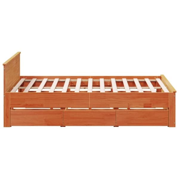 vidaXL Sengeramme uten madrass med hodegavl brun 180x200cm heltre furu