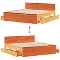 Miniatyrbilde 11 av 11: vidaXL Sengeramme uten madrass med hodegavl brun 180x200cm heltre furu