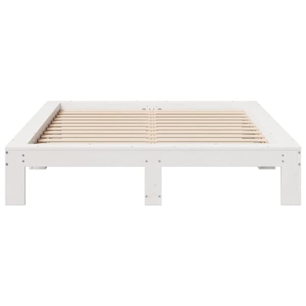 vidaXL Sengeramme uten madrass hvit 140x190 cm heltre furu