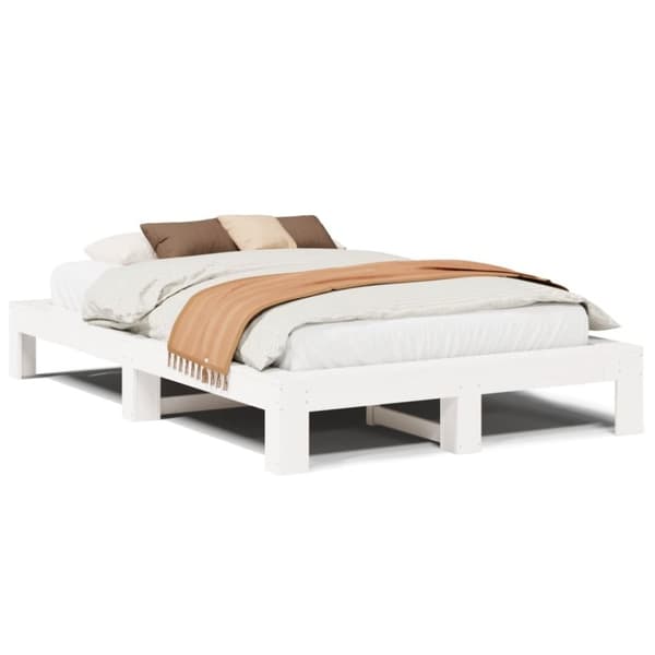 vidaXL Sengeramme uten madrass hvit 120x190 cm heltre furu