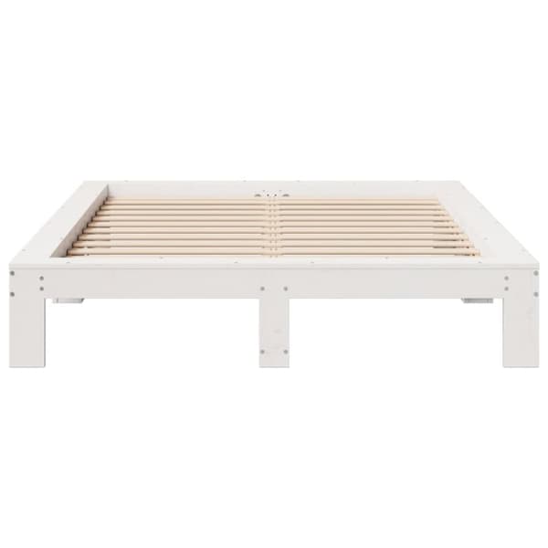 vidaXL Sengeramme uten madrass hvit 160x200 cm heltre furu