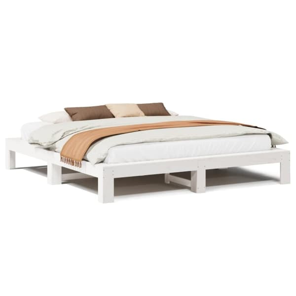 vidaXL Sengeramme uten madrass hvit 180x200 cm heltre furu