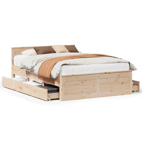 vidaXL Sengeramme uten madrass med hodegavl 160x200 cm heltre furu