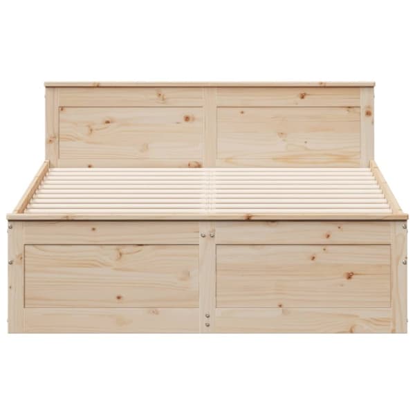 vidaXL Sengeramme uten madrass med hodegavl 160x200 cm heltre furu