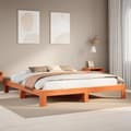 Miniatyrbilde 2 av 9: vidaXL Sengeramme uten madrass voksbrun 180x200 cm heltre furu