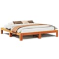 Miniatyrbilde 1 av 9: vidaXL Sengeramme uten madrass voksbrun 180x200 cm heltre furu