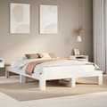 Miniatyrbilde 2 av 9: vidaXL Sengeramme uten madrass hvit 140x200 cm heltre furu