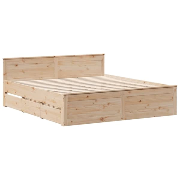 vidaXL Sengeramme uten madrass med hodegavl 180x200 cm heltre furu